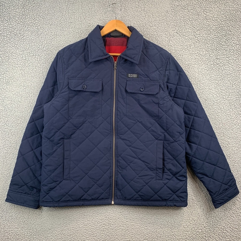 Ringers Western Diamond Quilted Marshall Reversible Jacket Mens Large Australia